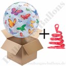 Schmetterling Bubbles - glasklarer Folienballon - gefüllt mit Ballongas