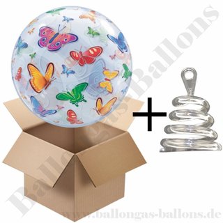 Schmetterling Bubbles - glasklarer Folienballon - gefüllt mit Ballongas mit Walker Klar