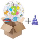3 Geburtstag Bubble - gefüllt mit Ballongas +...