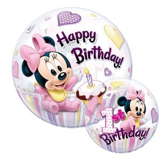 Minnie Mouse 1st Birthday 1er Geburtstag Bubbles